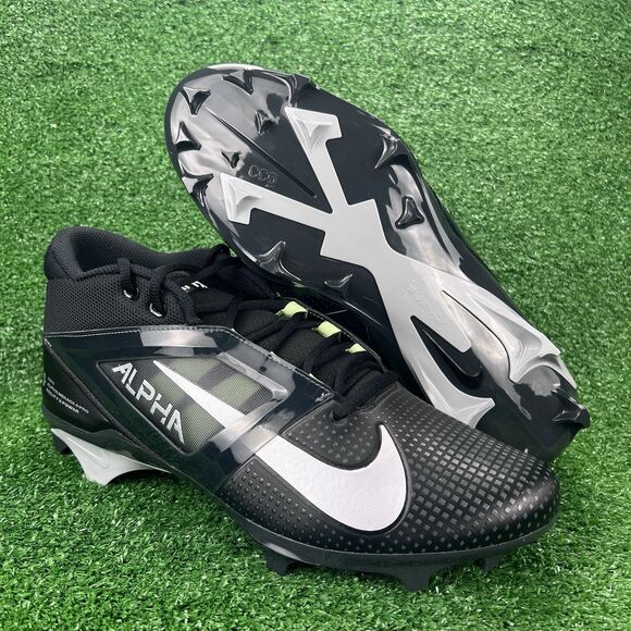 Nike 2024 Alpha Menace 4 Pro Mens 14 Football Cleats Black/Smoke Grey FD7037-001 - Picture 1 of 17